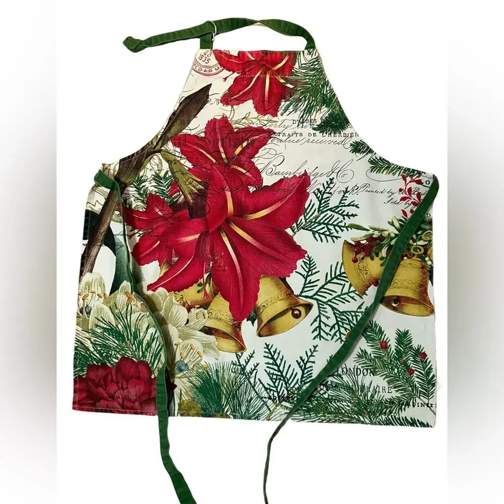 Festive Red and Green Holiday Apron OSFM